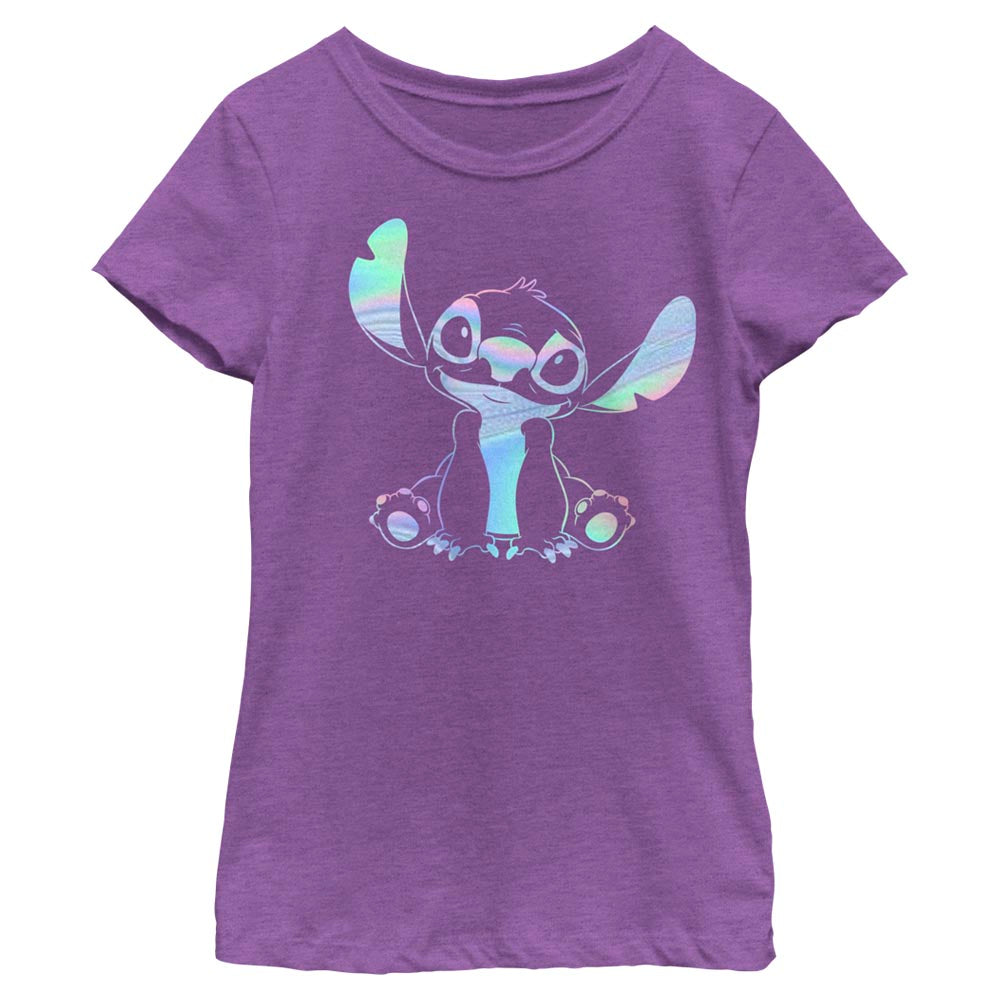 Disney Holographic Stitch Girls Kids T Shirt