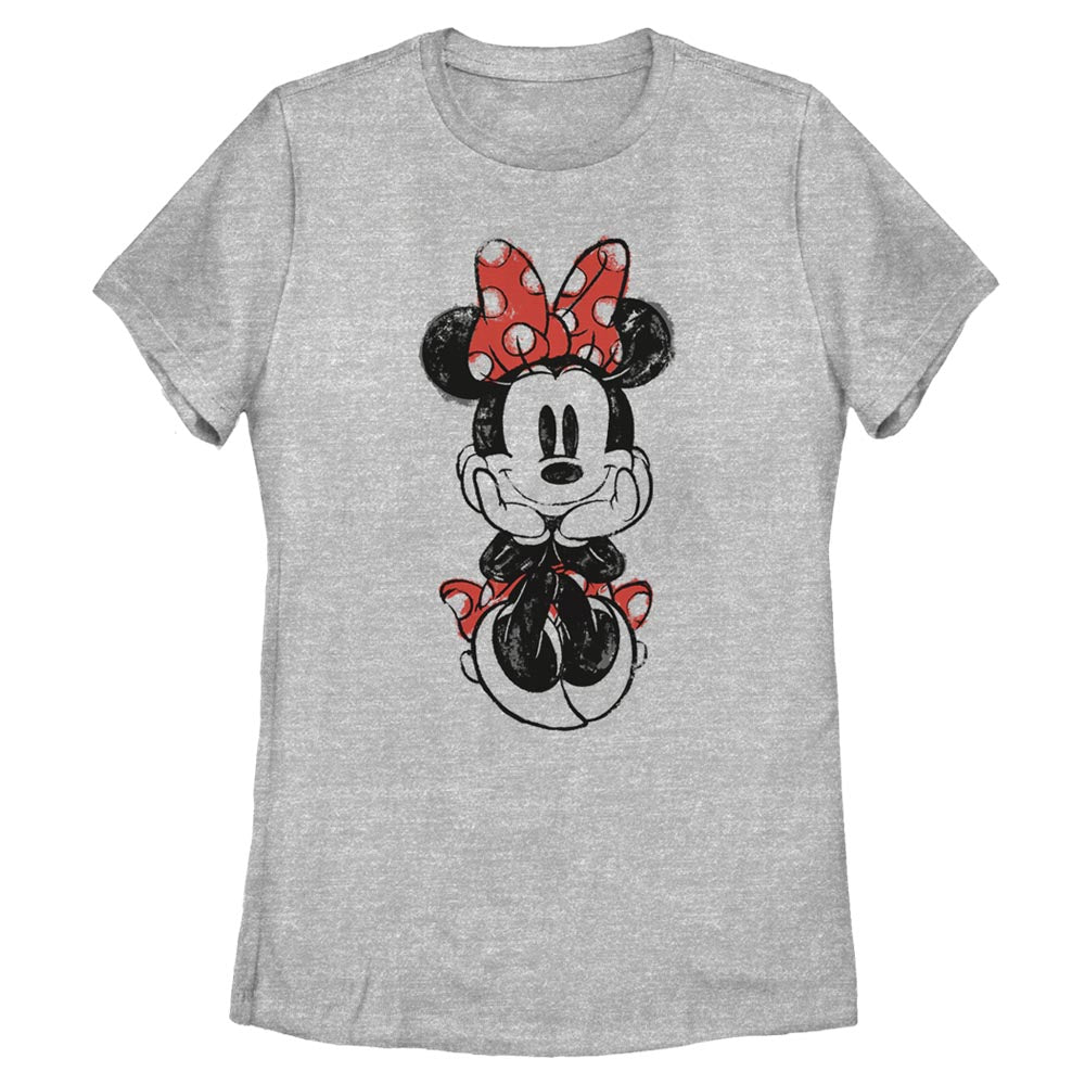 Disney Sitting Minnie Sketch Womens T Shirt