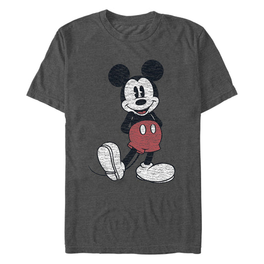 Disney Mickey Pose Charcoal Heather Mens T Shirt