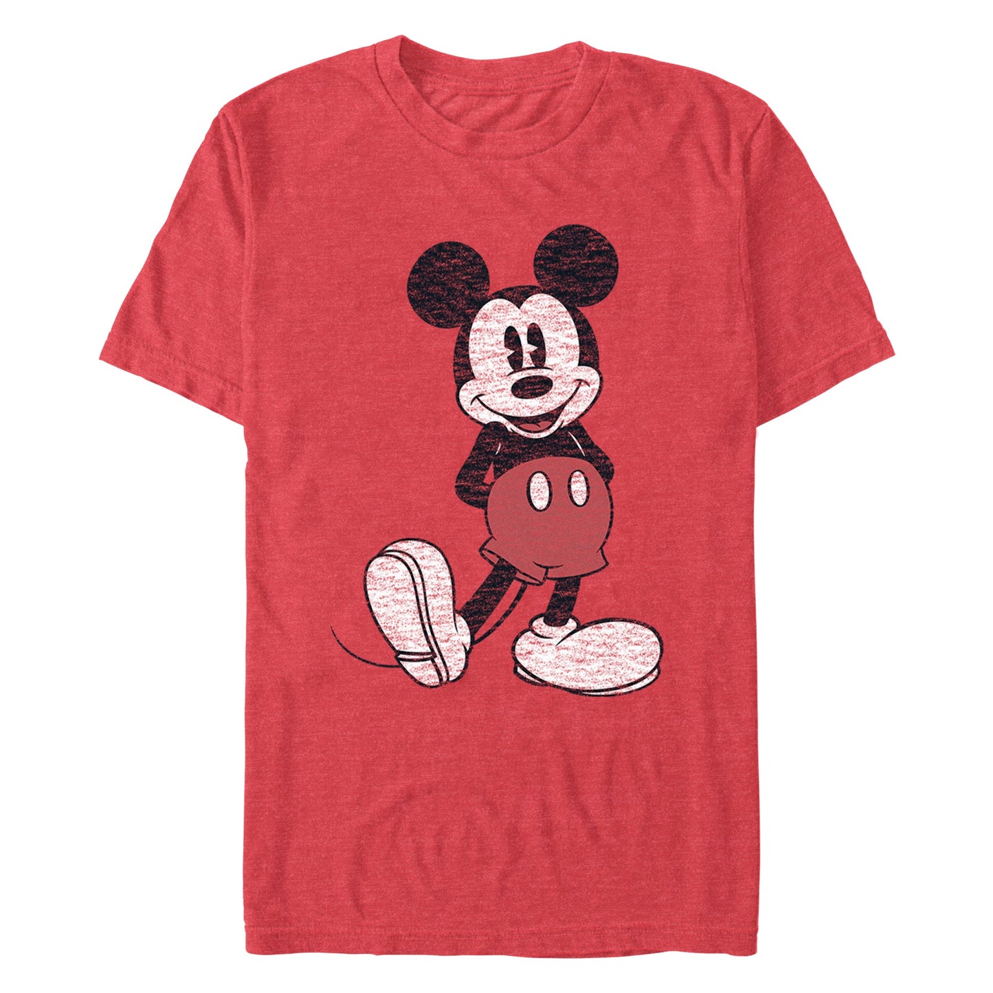 Disney Mickey Pose Red Heather Mens T Shirt