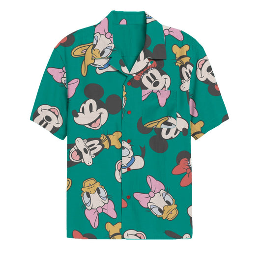 Disney Minnie Friends Toss Mens Button Up Woven Shirt