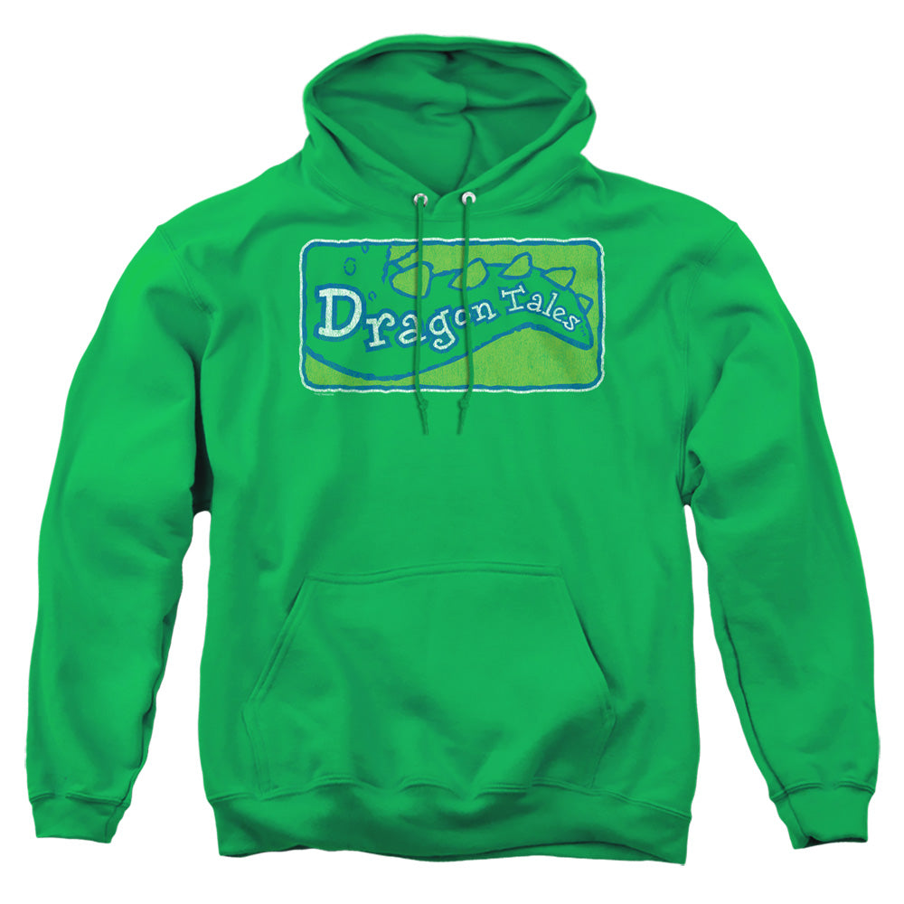 Dragon Tales Logo Distressed Mens Hoodie Kelly Green Officially Licensed