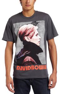 David Bowie Bravado Men's David Bowie Low Portrait Men's T-Shirt, Gray, Medium [T-Shirt] - Rock Band Apparel