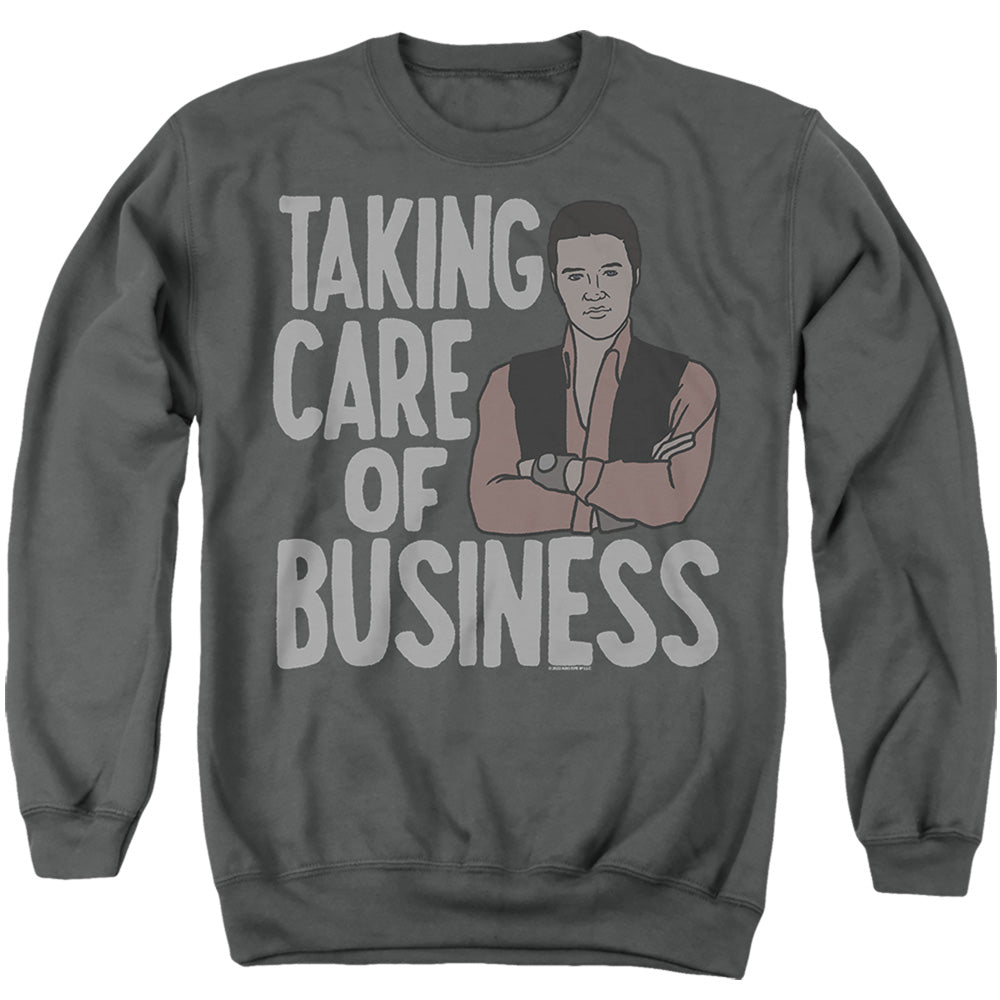 Elvis Elvis Tcb Mens Crewneck Sweatshirt Charcoal