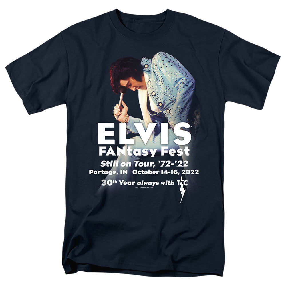 Elvis Elvis Fantasy Fest 2022 Darks Mens T Shirt Navy Officially Licensed