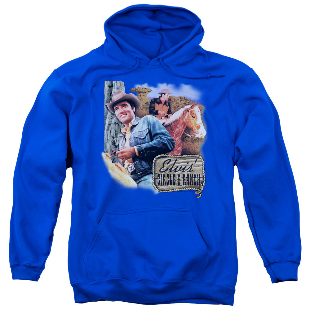 Elvis Presley Ranch Mens Hoodie Royal Blue