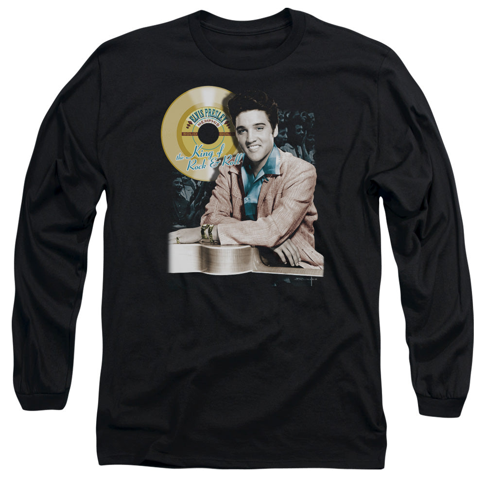 Elvis Presley Gold Record Mens Long Sleeve Shirt Black Officially Licensed