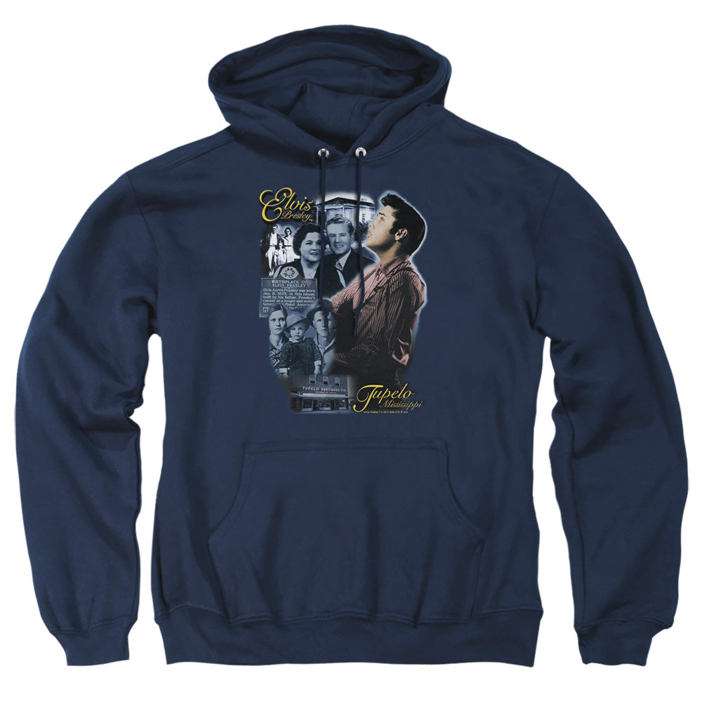 Elvis Presley Tupelo Mens Hoodie Navy Officially Licensed