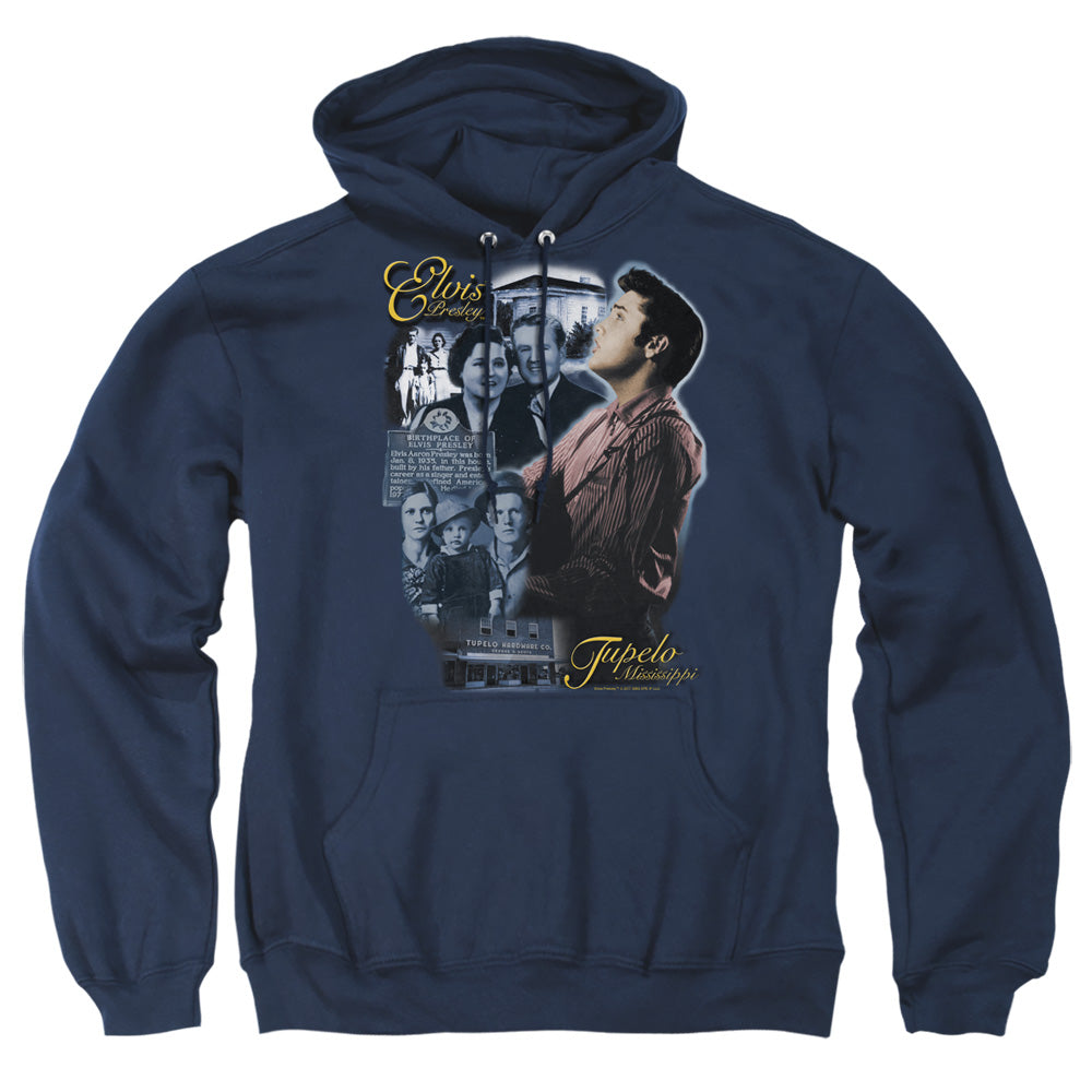 Elvis Presley Tupelo Mens Hoodie Navy Officially Licensed
