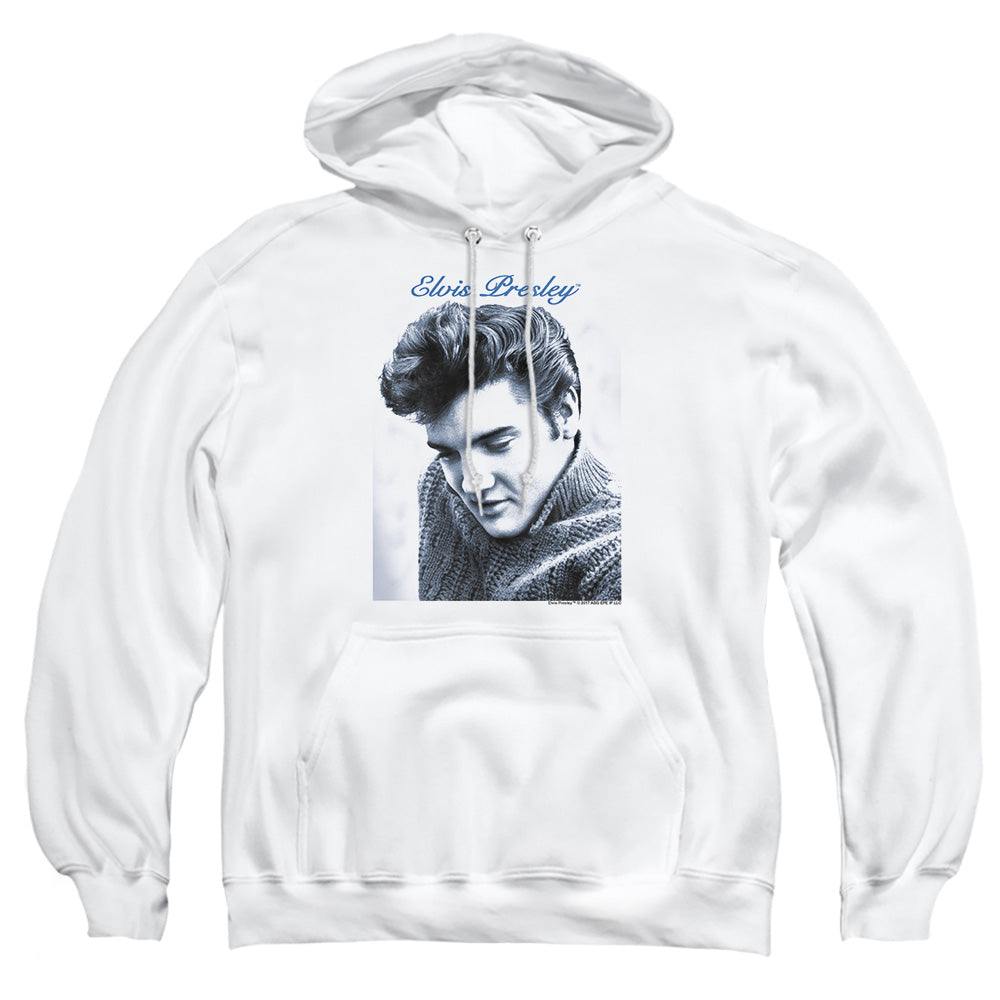 Elvis Presley Script Sweater Mens Hoodie White
