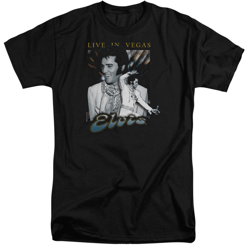 Elvis Presley Live In Vegas Mens Tall T Shirt Black Officially Licensed
