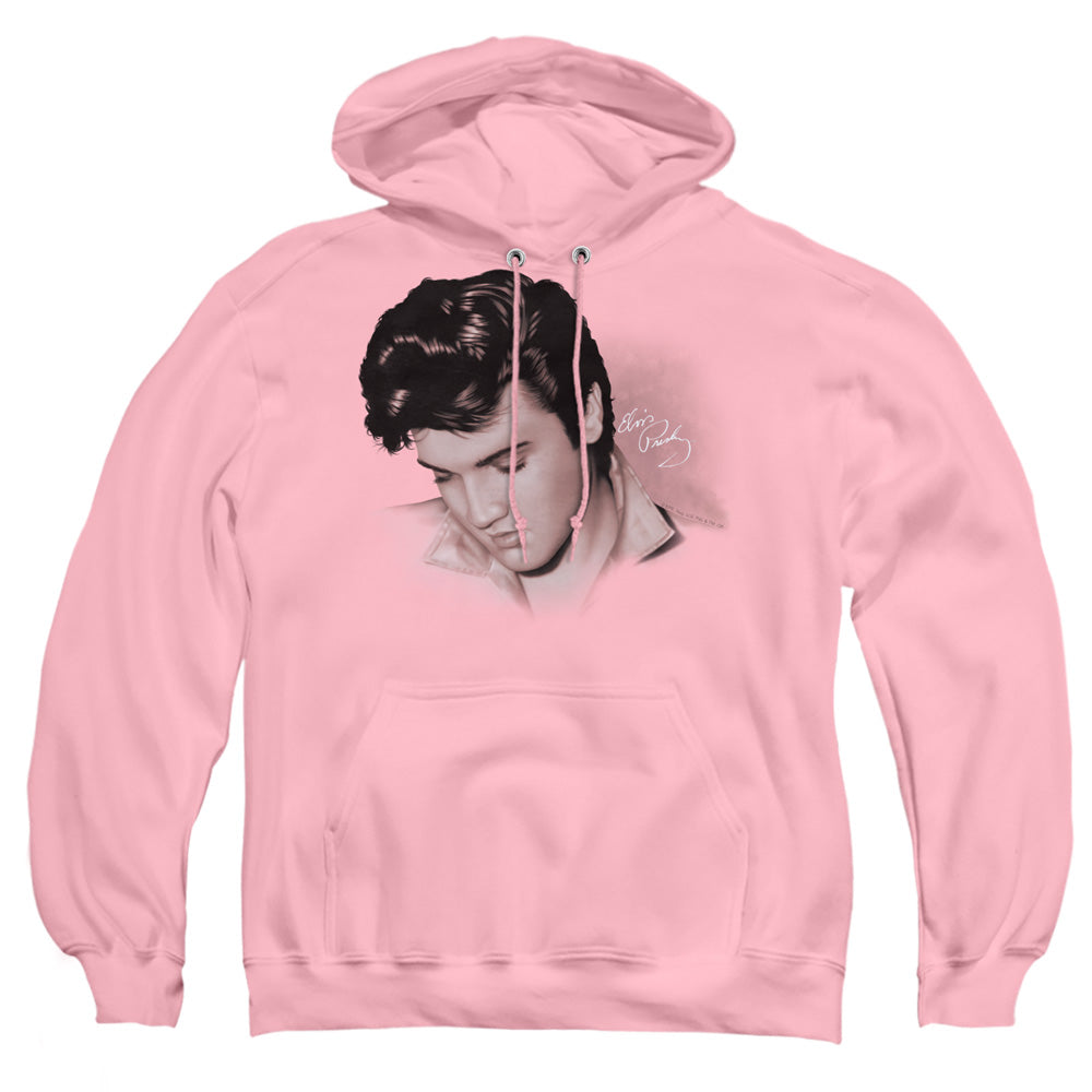 Elvis Presley Looking Down Mens Hoodie Pink Officially Licensed