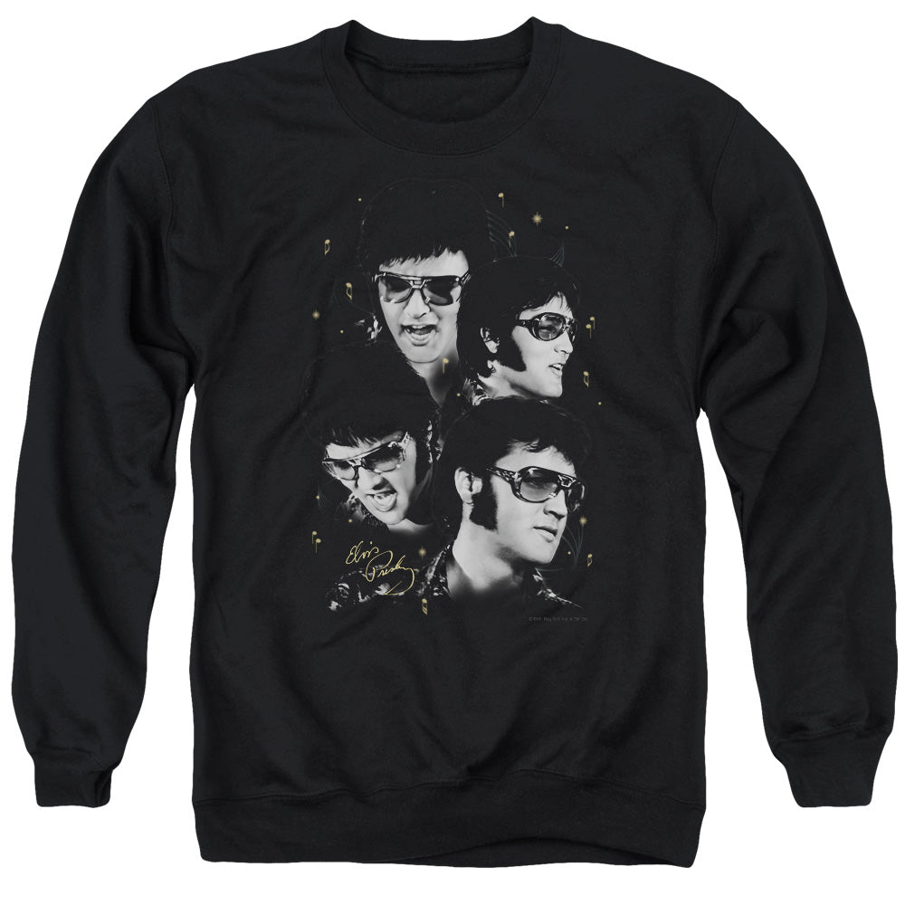 Elvis Presley Faces Mens Crewneck Sweatshirt Black