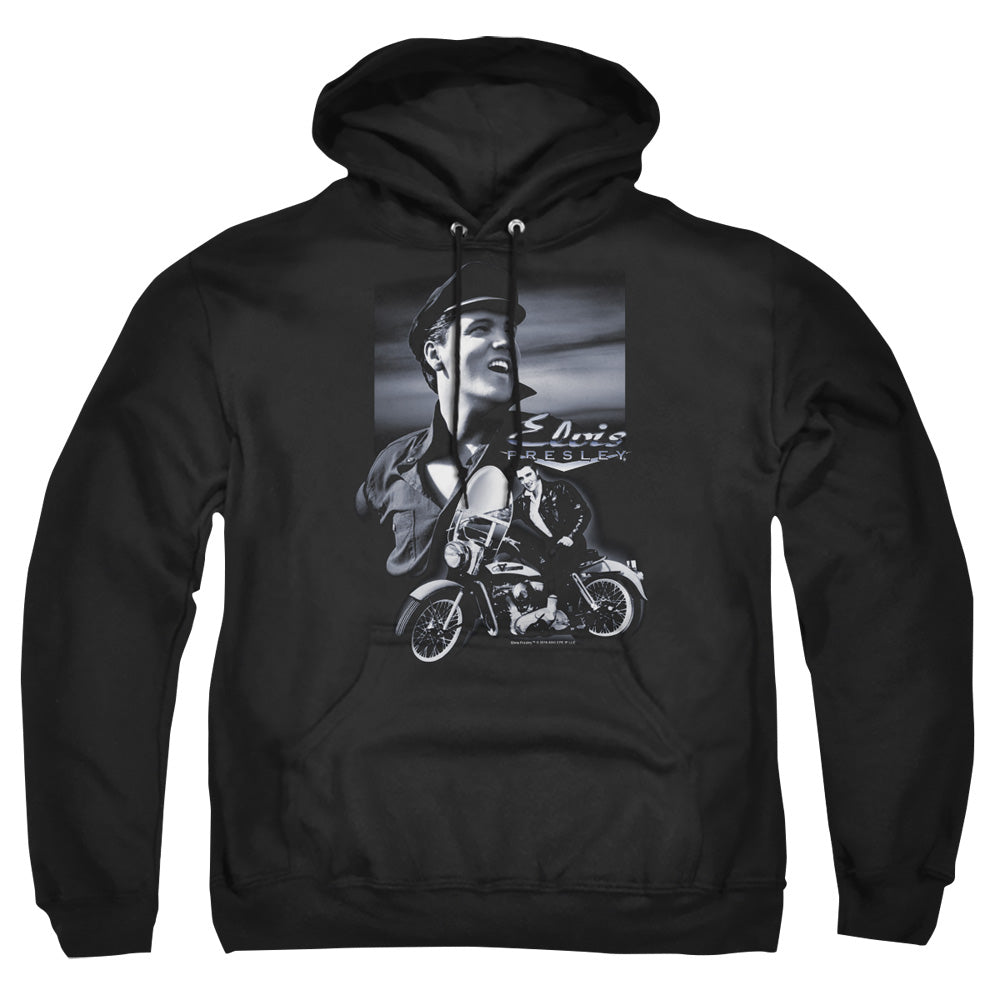 Elvis Presley Motorcycle Mens Hoodie Black Officially Licensed