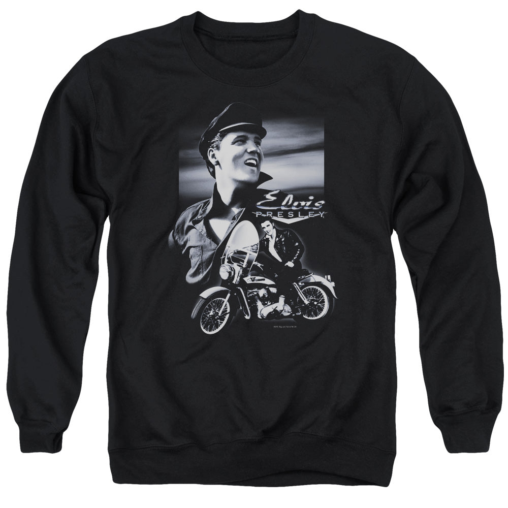 Elvis Presley Motorcycle Mens Crewneck Sweatshirt Black