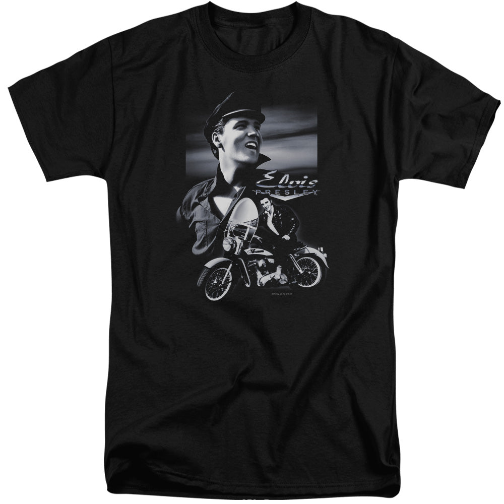 Elvis Presley Motorcycle Mens Tall T Shirt Black Officially Licensed