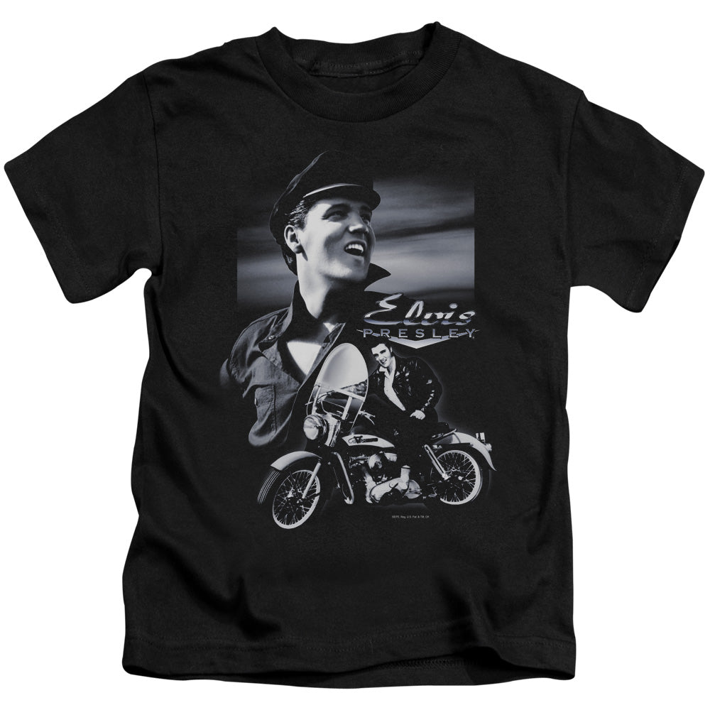 Elvis Presley Motorcycle Juvenile Kids Youth T Shirt Black Officially Licensed