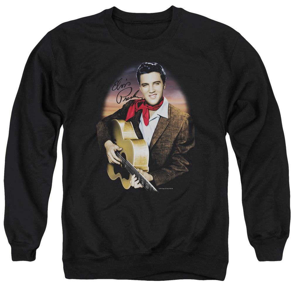Elvis Presley Red Scarf #2 Mens Crewneck Sweatshirt Black