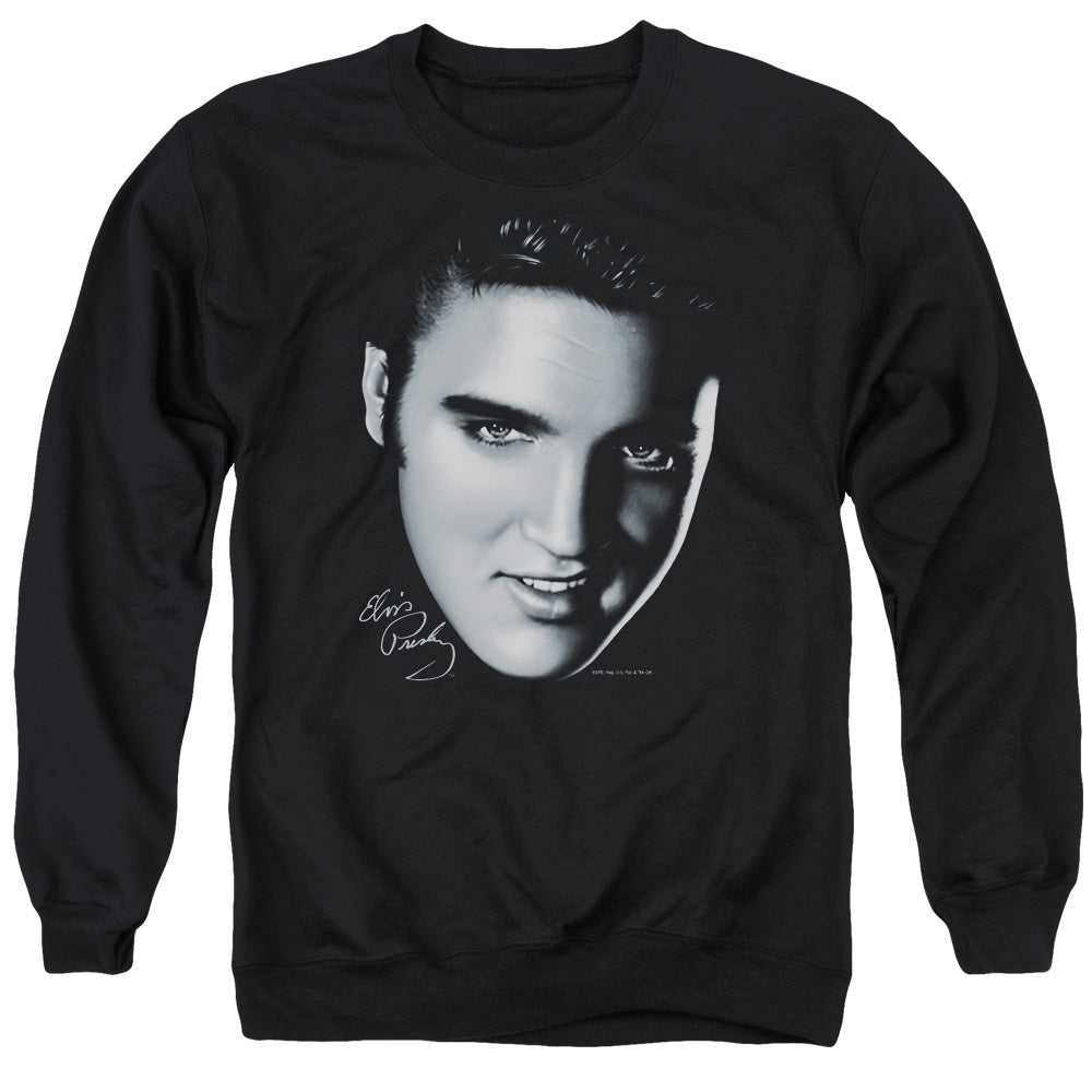 Elvis Presley Big Face Mens Crewneck Sweatshirt Black