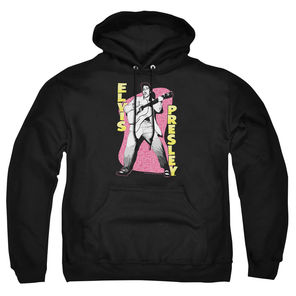 Elvis Presley Pink Rock Mens Hoodie Black Officially Licensed