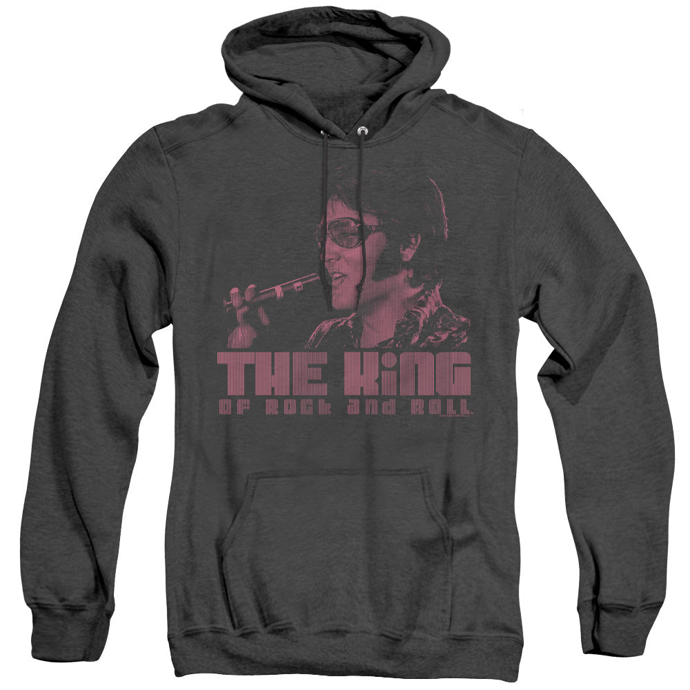Elvis Presley The King Mens Heather Hoodie Black Officially Licensed