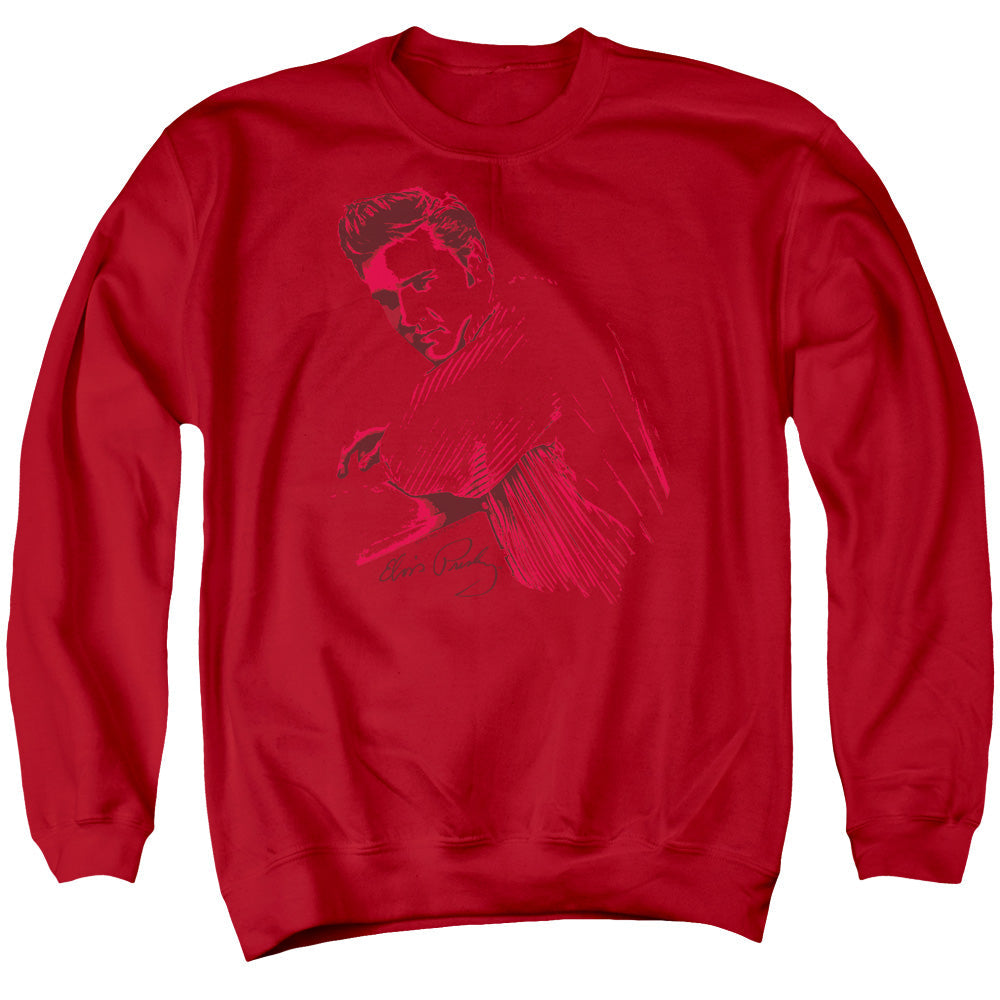Elvis Presley On The Range Mens Crewneck Sweatshirt Red