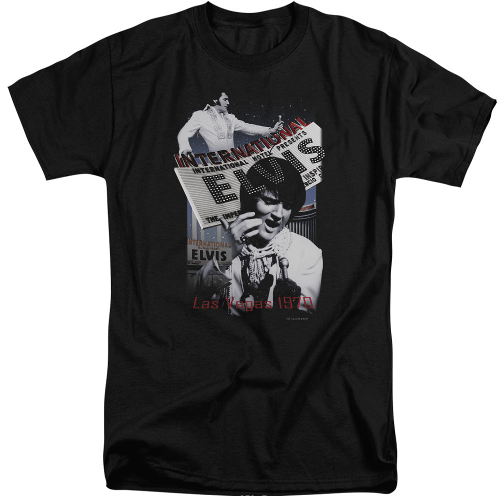 Elvis Presley International Hotel Mens Tall T Shirt Black Officially Licensed