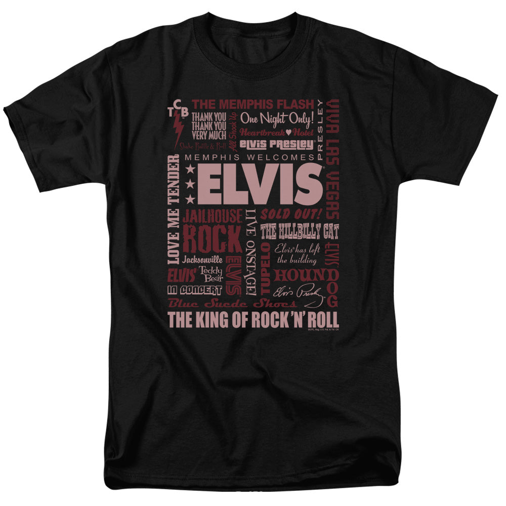 Elvis Presley Whole Lotta Type Mens T Shirt Black Officially Licensed