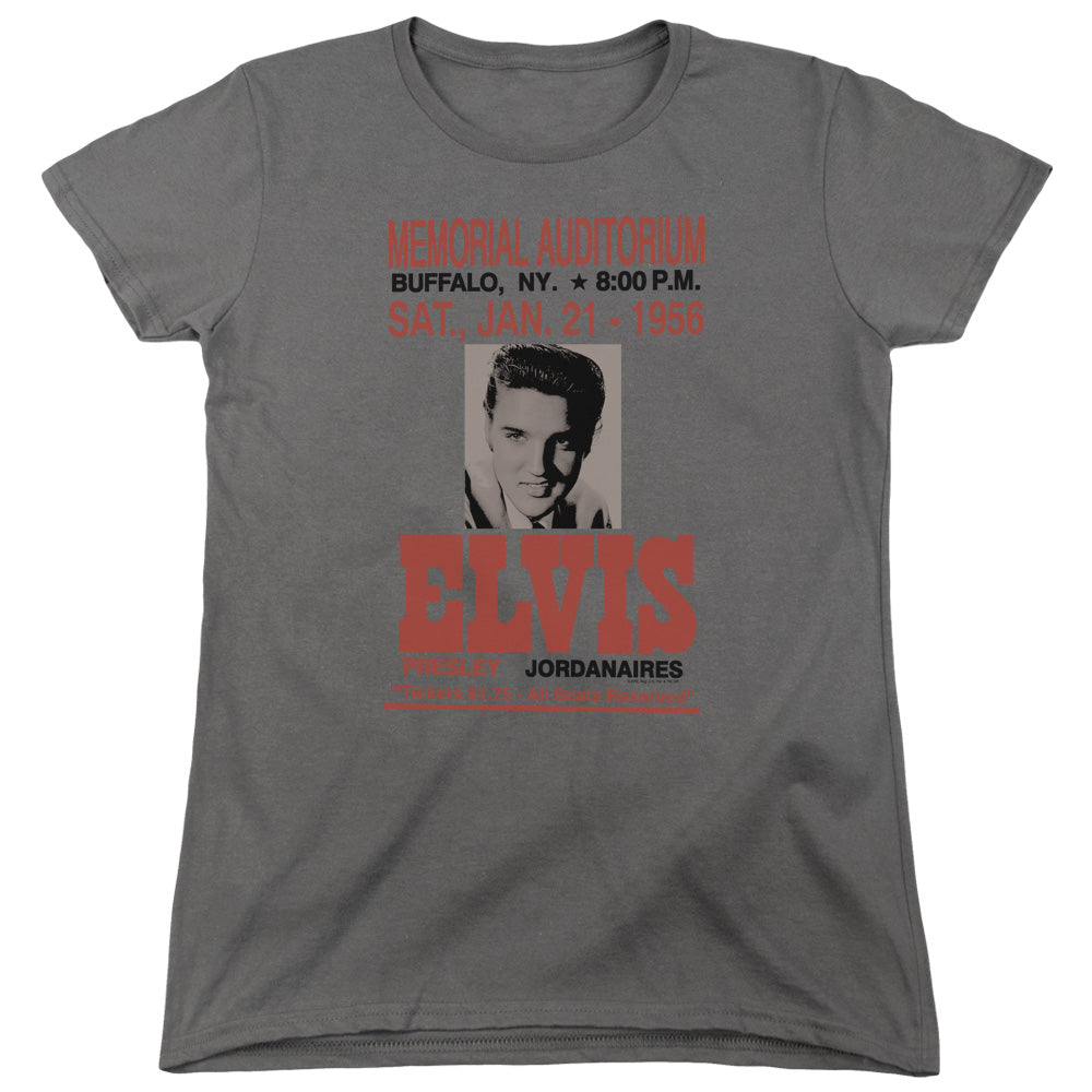 Elvis Presley Buffalo 1956 Womens T Shirt Charcoal Officially Licensed