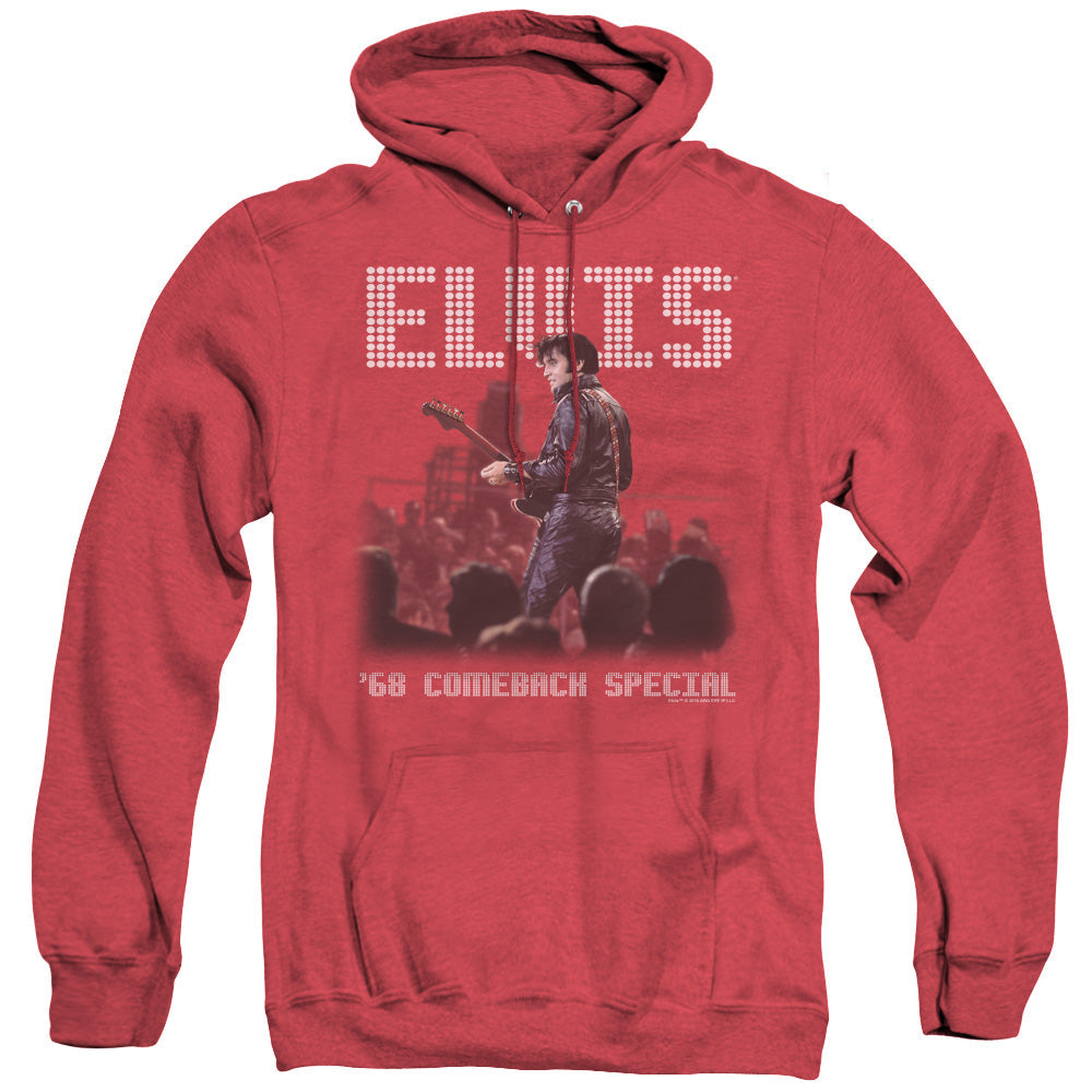 Elvis Presley Return Of The King Mens Heather Hoodie Red Officially Licensed