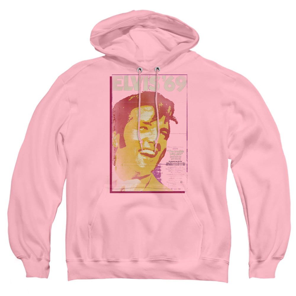 Elvis Presley Trouble With Girls Mens Hoodie Pink Officially Licensed
