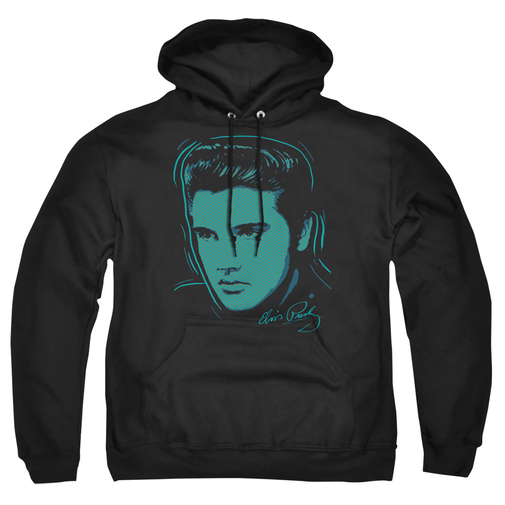 Elvis Presley Young Dots Mens Hoodie Black Officially Licensed