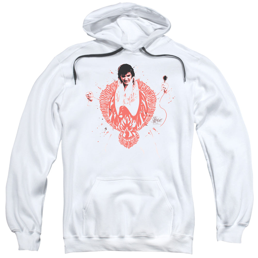 Elvis Presley Red Phoenix Mens Hoodie White Officially Licensed