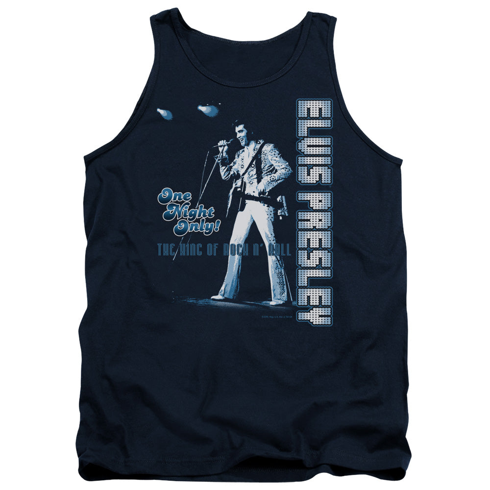 Elvis Presley One Night Only Mens Tank Top Shirt Navy Officially Licensed
