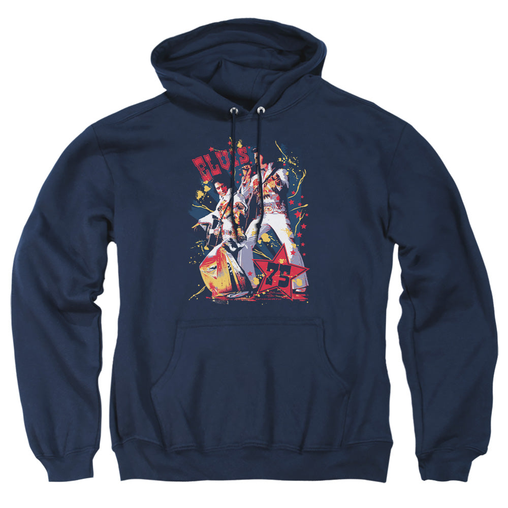 Elvis Presley Eagle Elvis Mens Hoodie Navy Officially Licensed