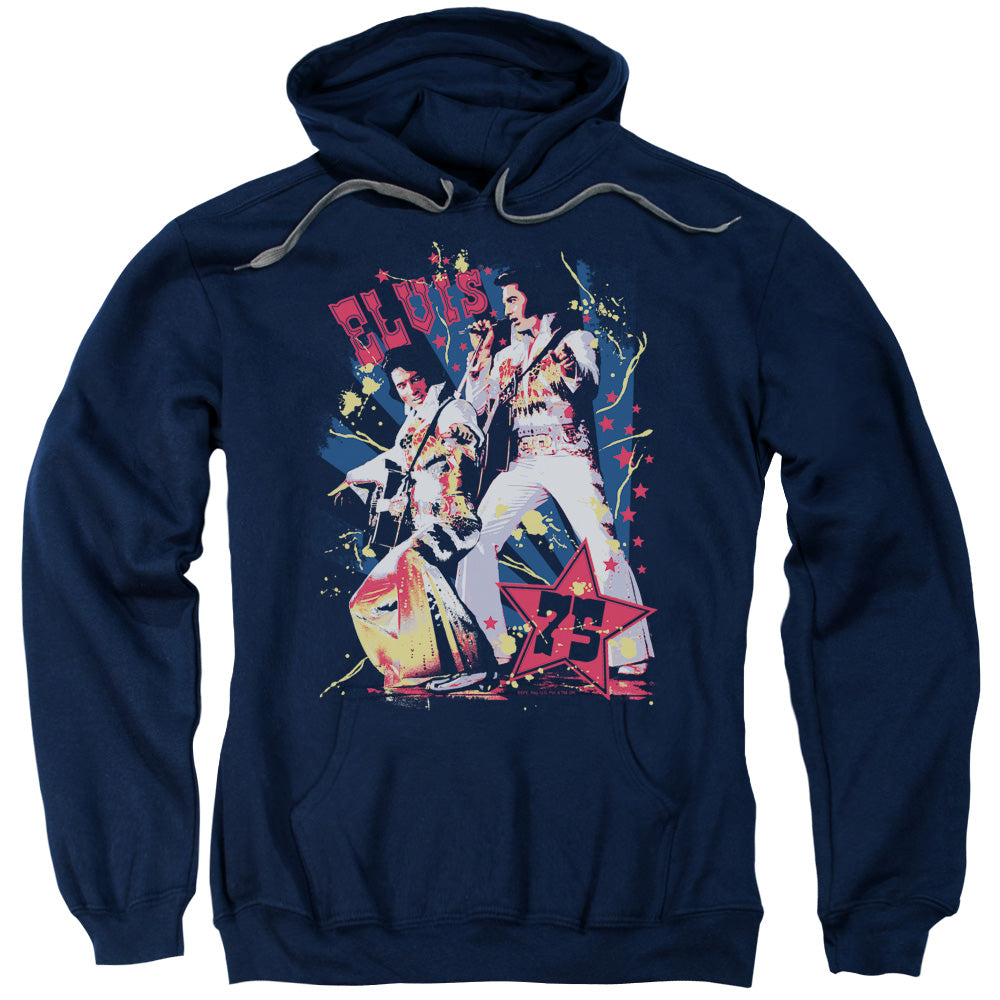 Elvis Presley Eagle Elvis Mens Hoodie Navy Officially Licensed