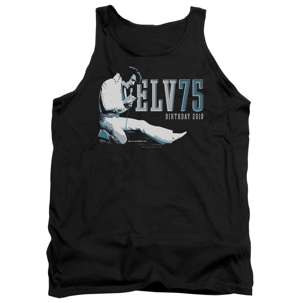 Elvis Presley Elv 75 Logo Mens Tank Top Shirt Black Officially Licensed