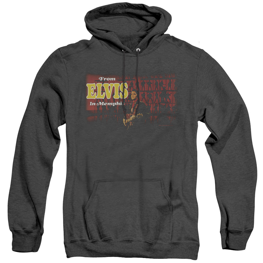 Elvis Presley From Elvis In Memphis Heather Mens Hoodie Black Officially Licensed