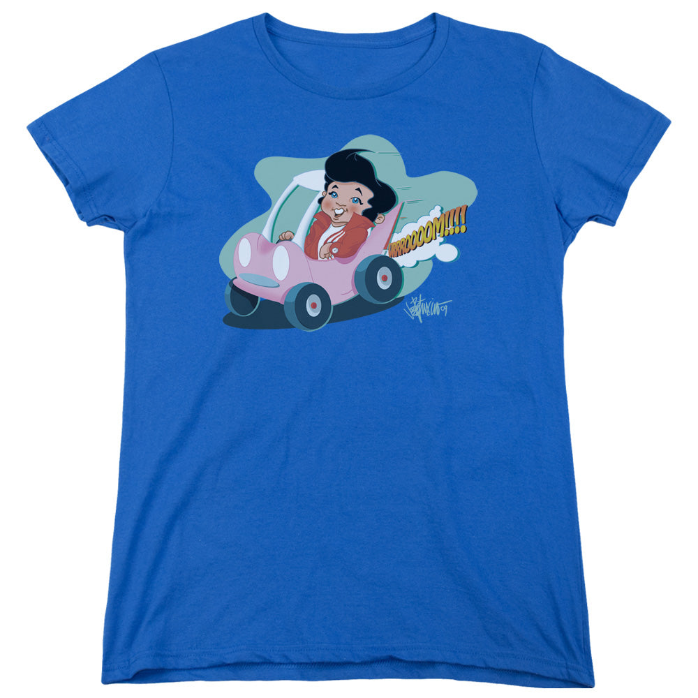 Elvis Presley Speedway Womens T Shirt Royal Blue Officially Licensed