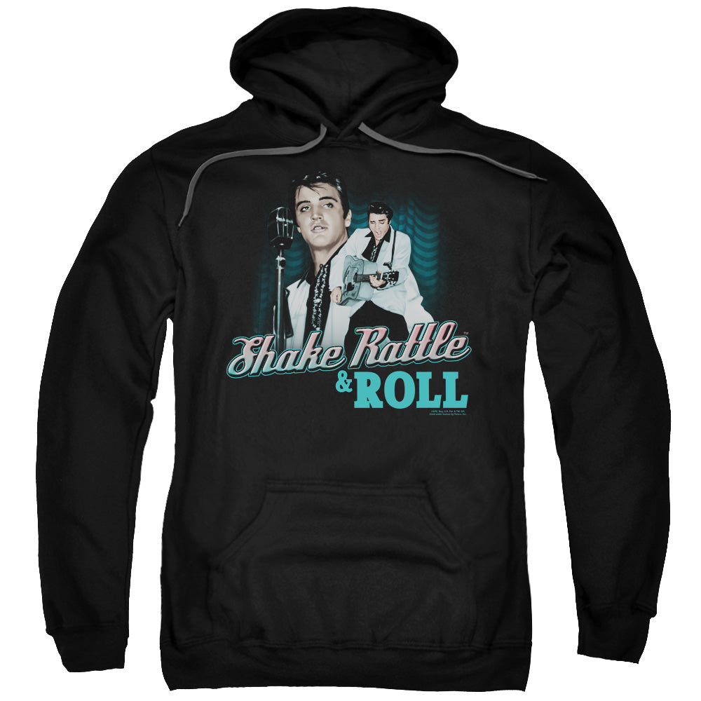 Elvis Presley Shake Rattle &Amp; Roll Mens Hoodie Black Officially Licensed