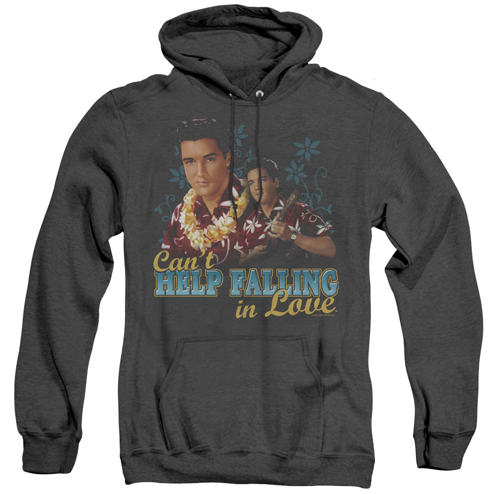 Elvis Presley Cant Help Falling Heather Mens Hoodie Black Officially Licensed