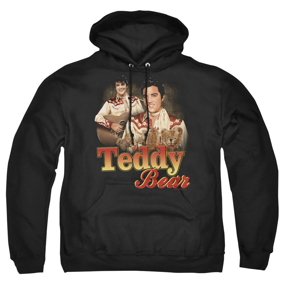 Elvis Presley Teddy Bear Mens Hoodie Black Officially Licensed