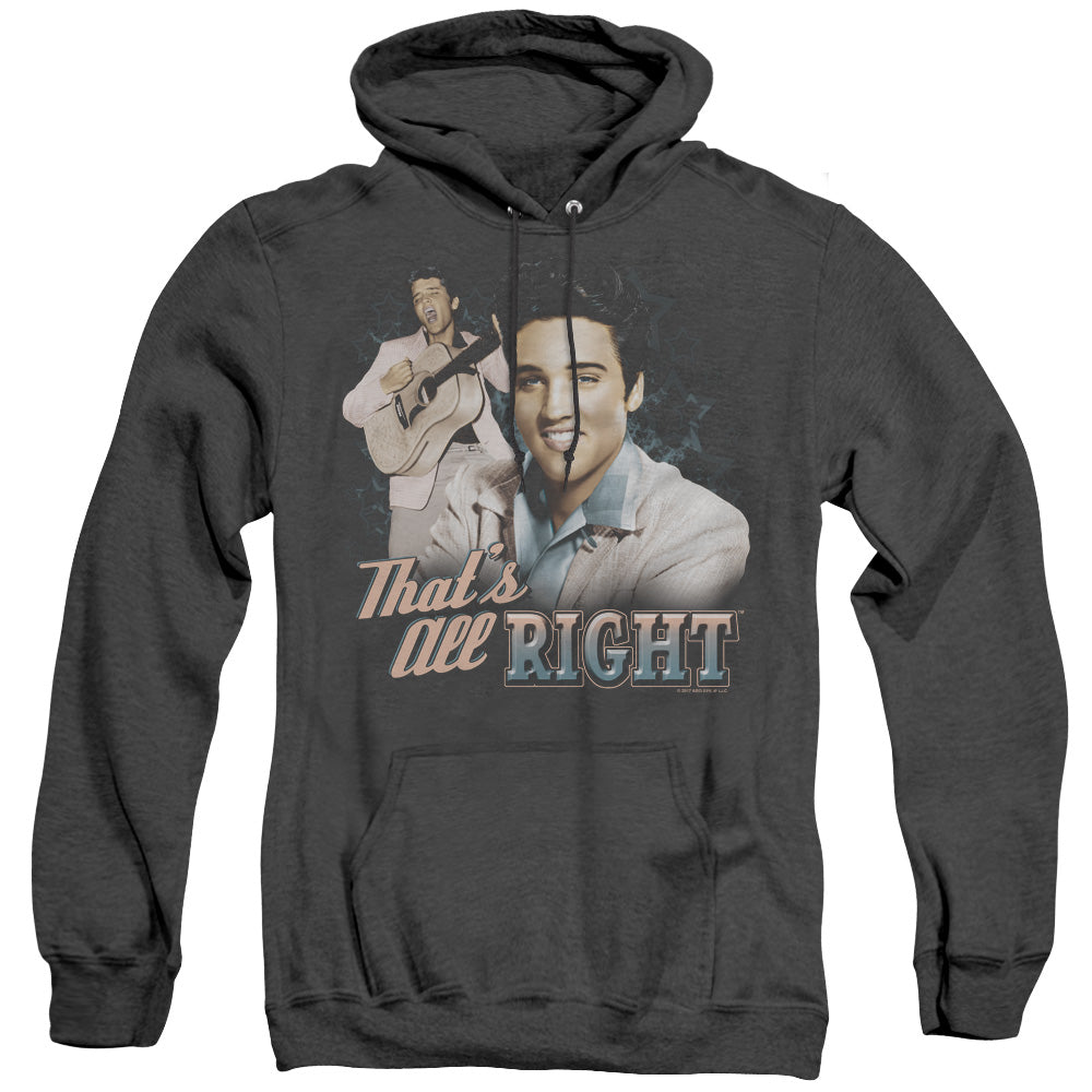 Elvis Presley Thats All Right Heather Mens Hoodie Black Officially Licensed
