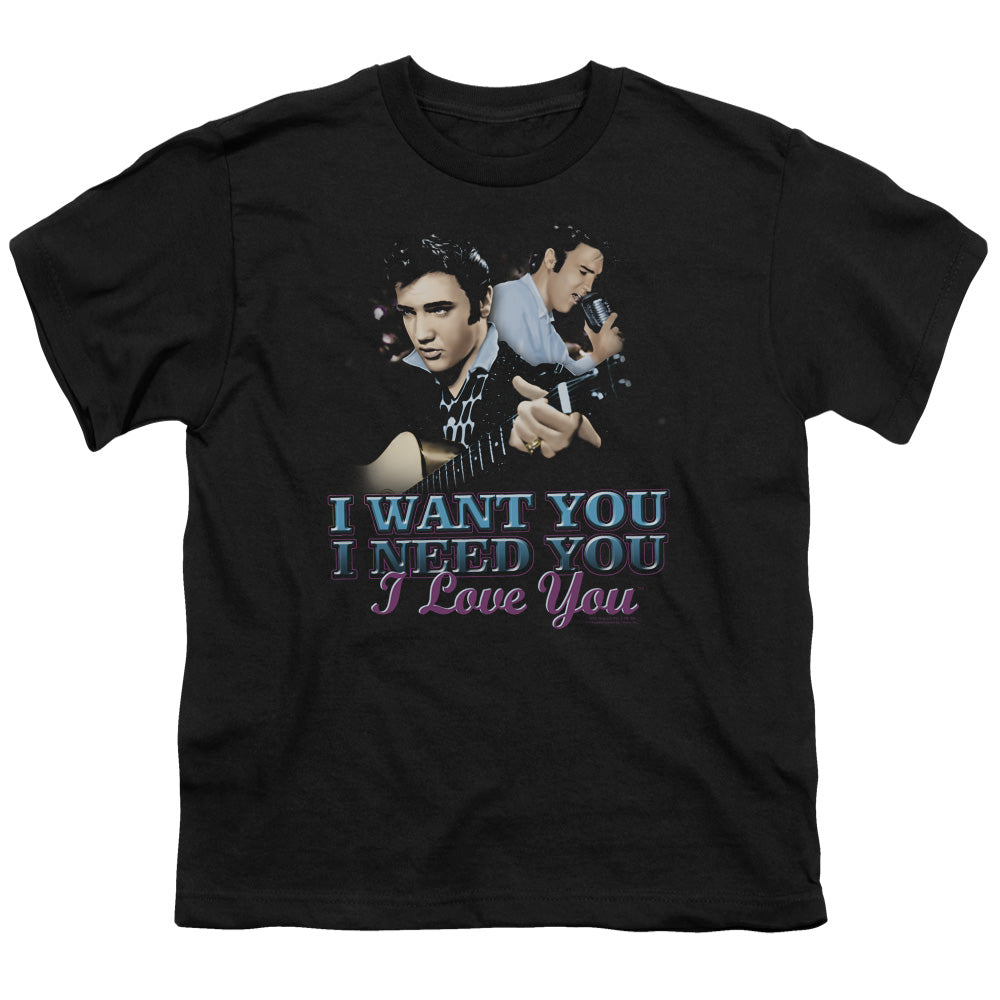 Elvis Presley I Want You Kids Youth T Shirt Black Officially Licensed