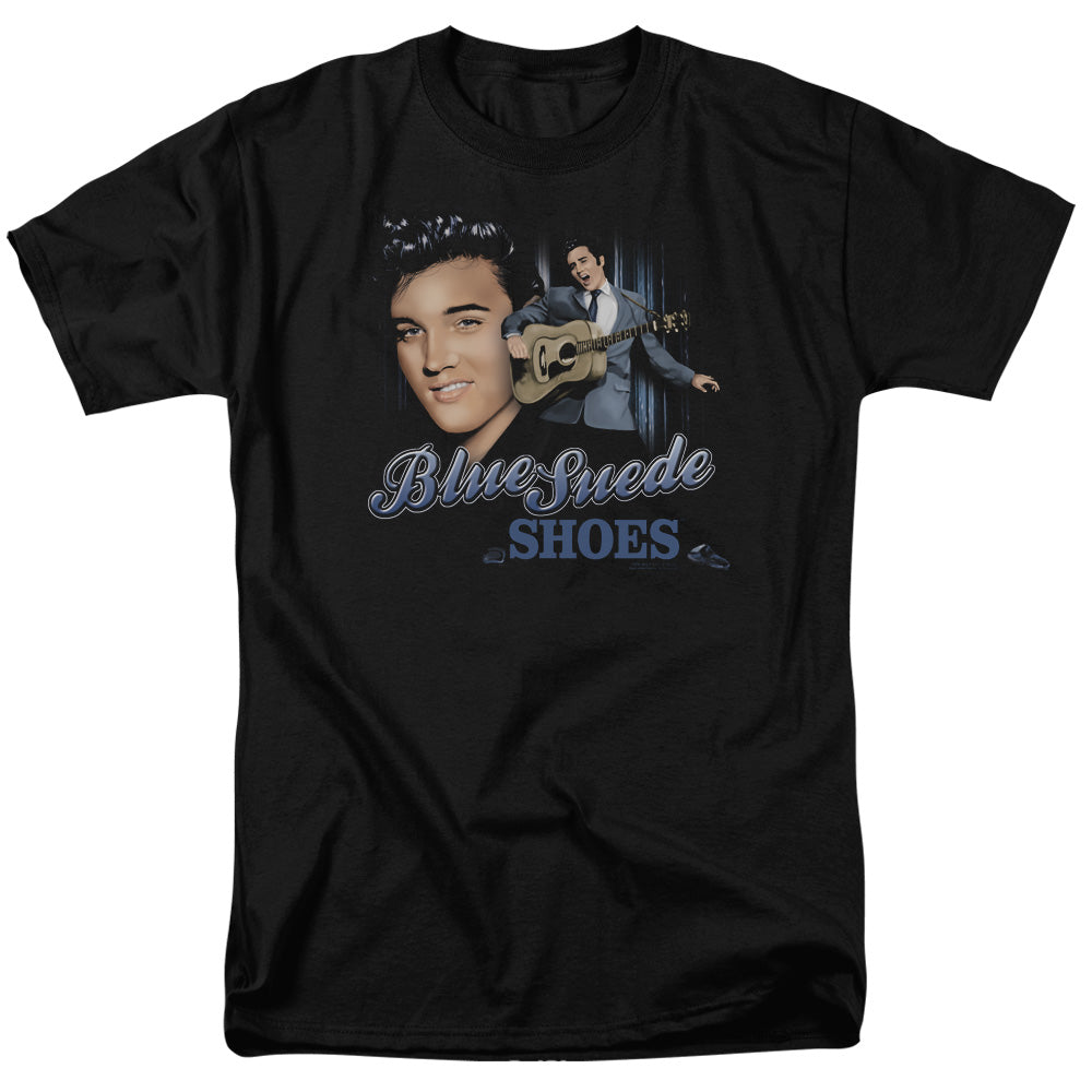 Elvis Presley Blue Suede Shoes Mens T Shirt Black Officially Licensed