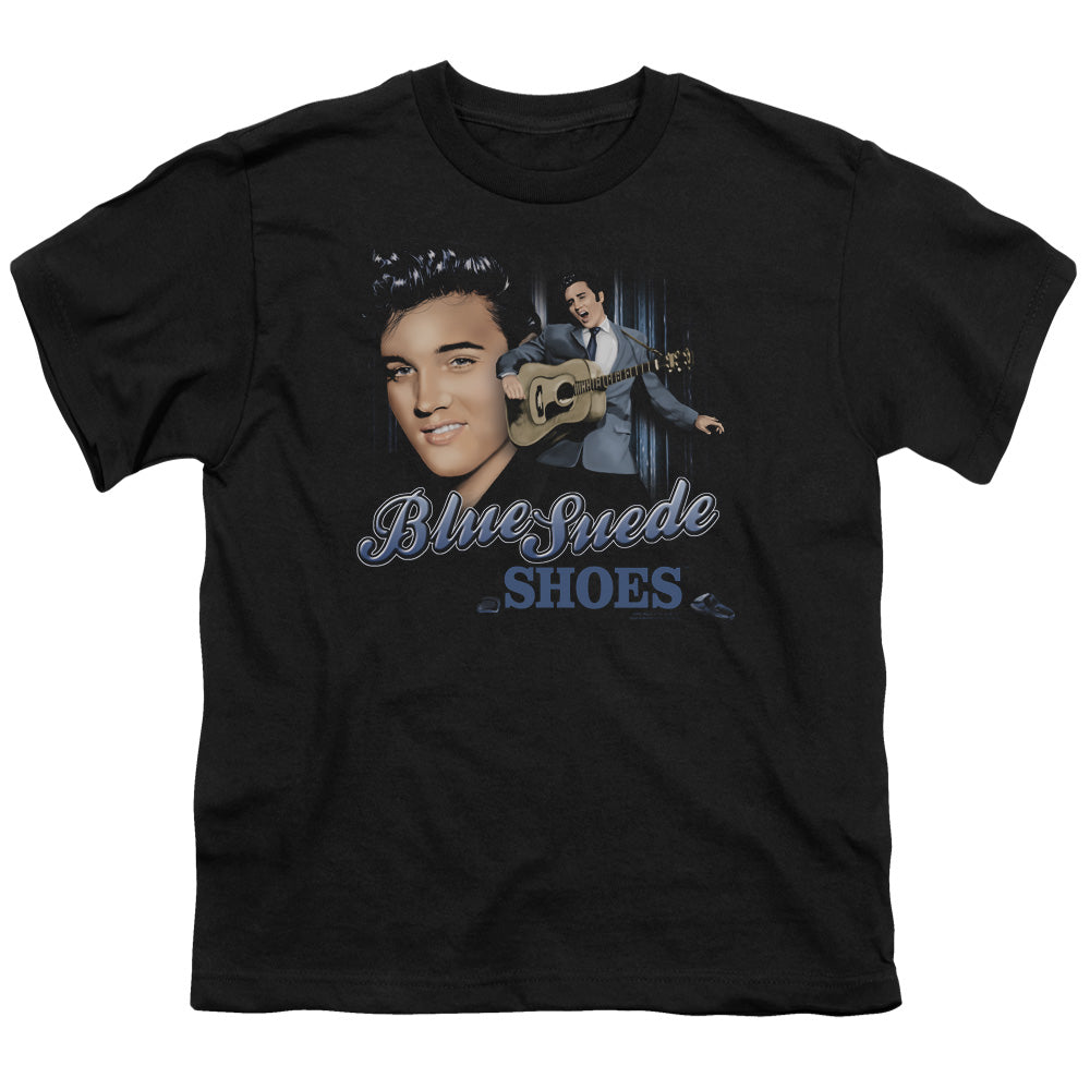 Elvis Presley Blue Suede Shoes Kids Youth T Shirt Black Officially Licensed