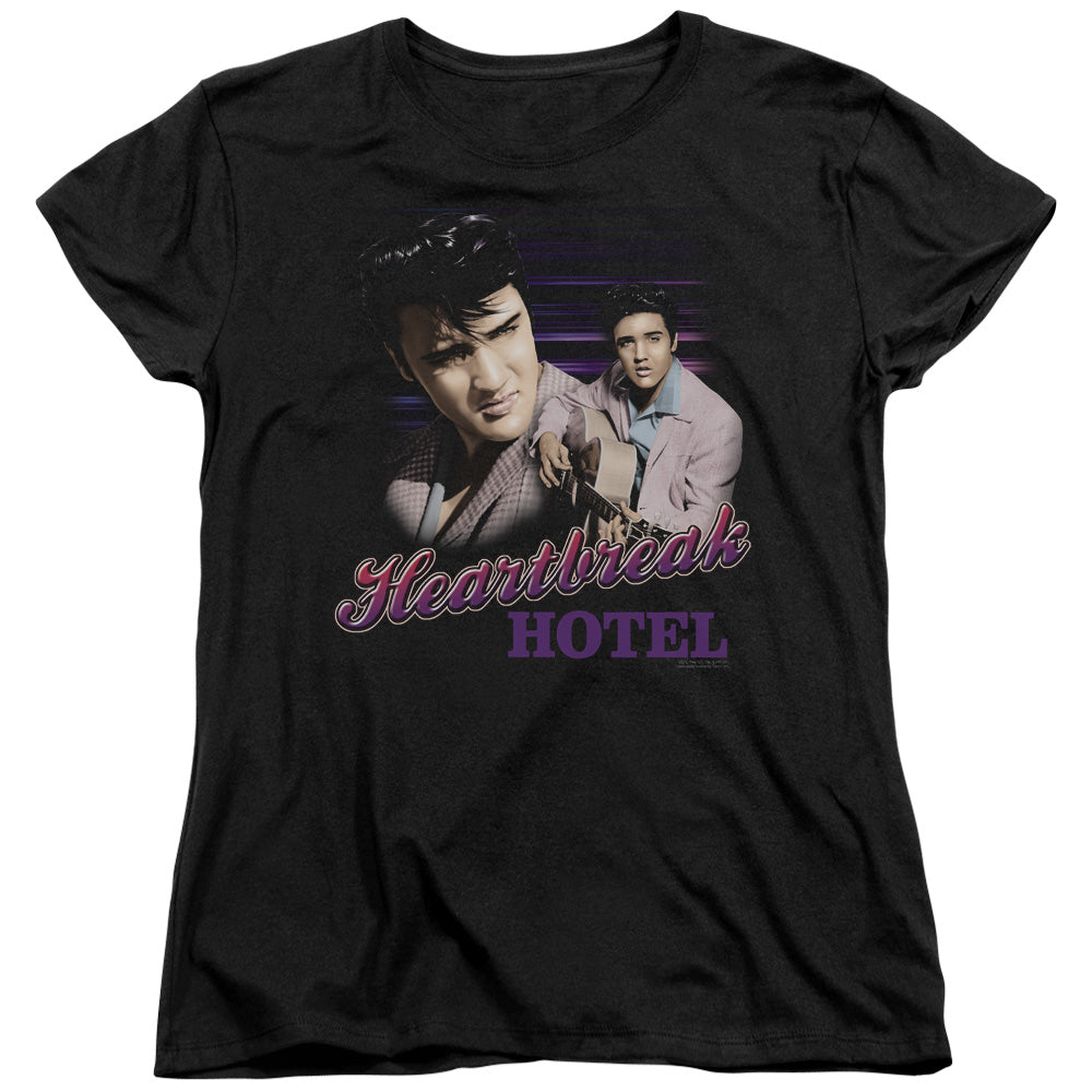 Elvis Presley Heartbreak Hotel Womens T Shirt Black Officially Licensed