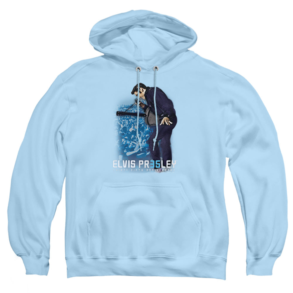Elvis Presley 35Th Anniversary 3 Mens Hoodie Light Blue Officially Licensed