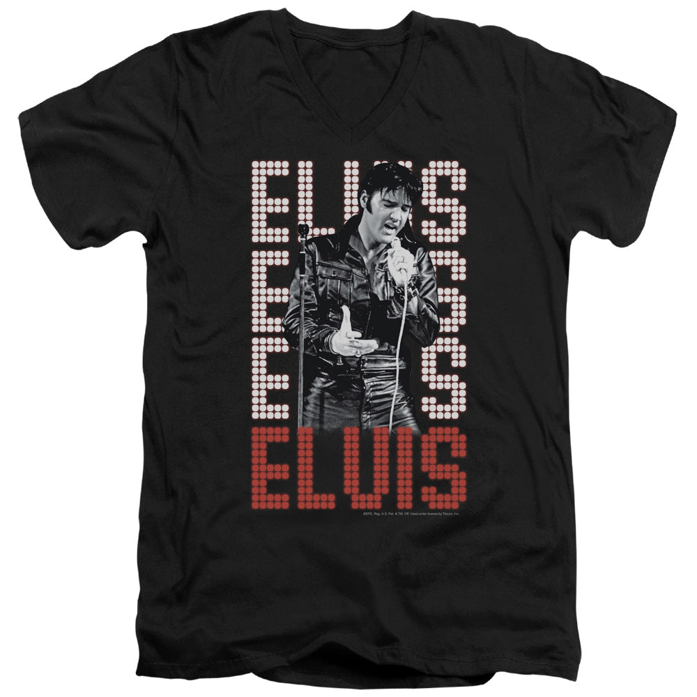 Elvis Presley 1968 Mens Slim Fit V-Neck T Shirt Black Officially Licensed