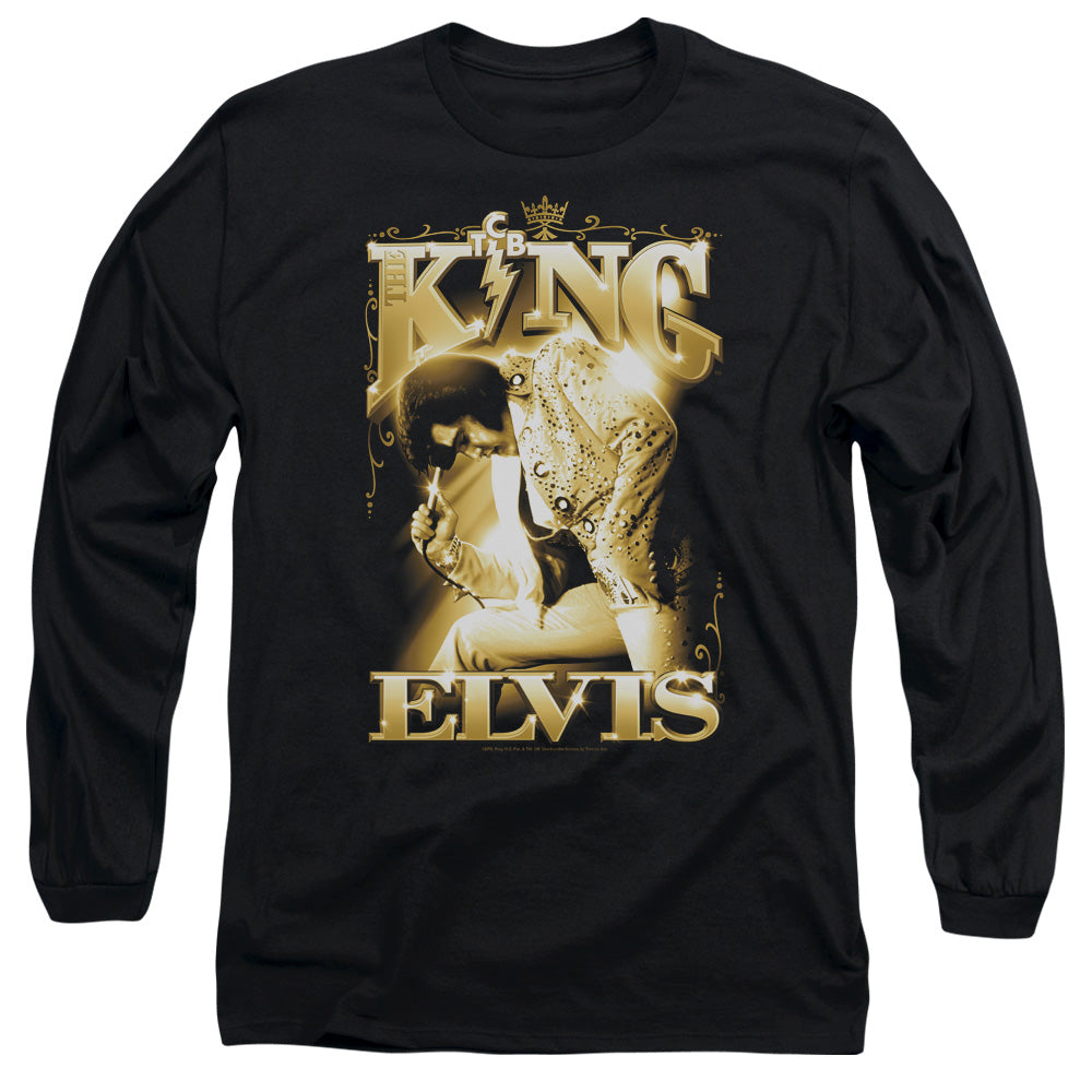 Elvis Presley The King Mens Long Sleeve Shirt Black Officially Licensed Officially Licensed